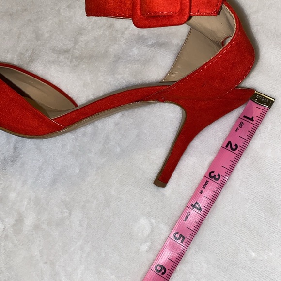 ZARA BASIC RED ANKLE STRAP HEELS - Picture 9 of 9